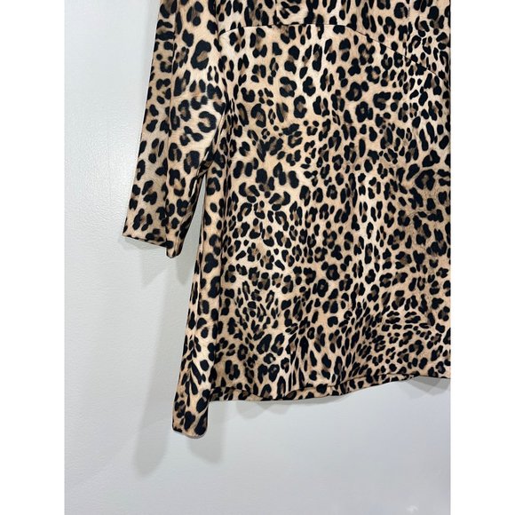 ZARA Leopard Animal Print Mock Neck Dress size Medium - Picture 4 of 9